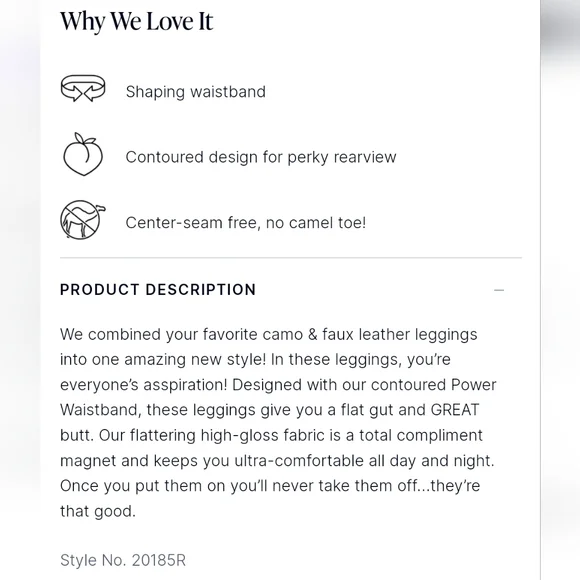 Like New SPANX Faux leather camo leggings size‎ Medium - Picture 7 of 13